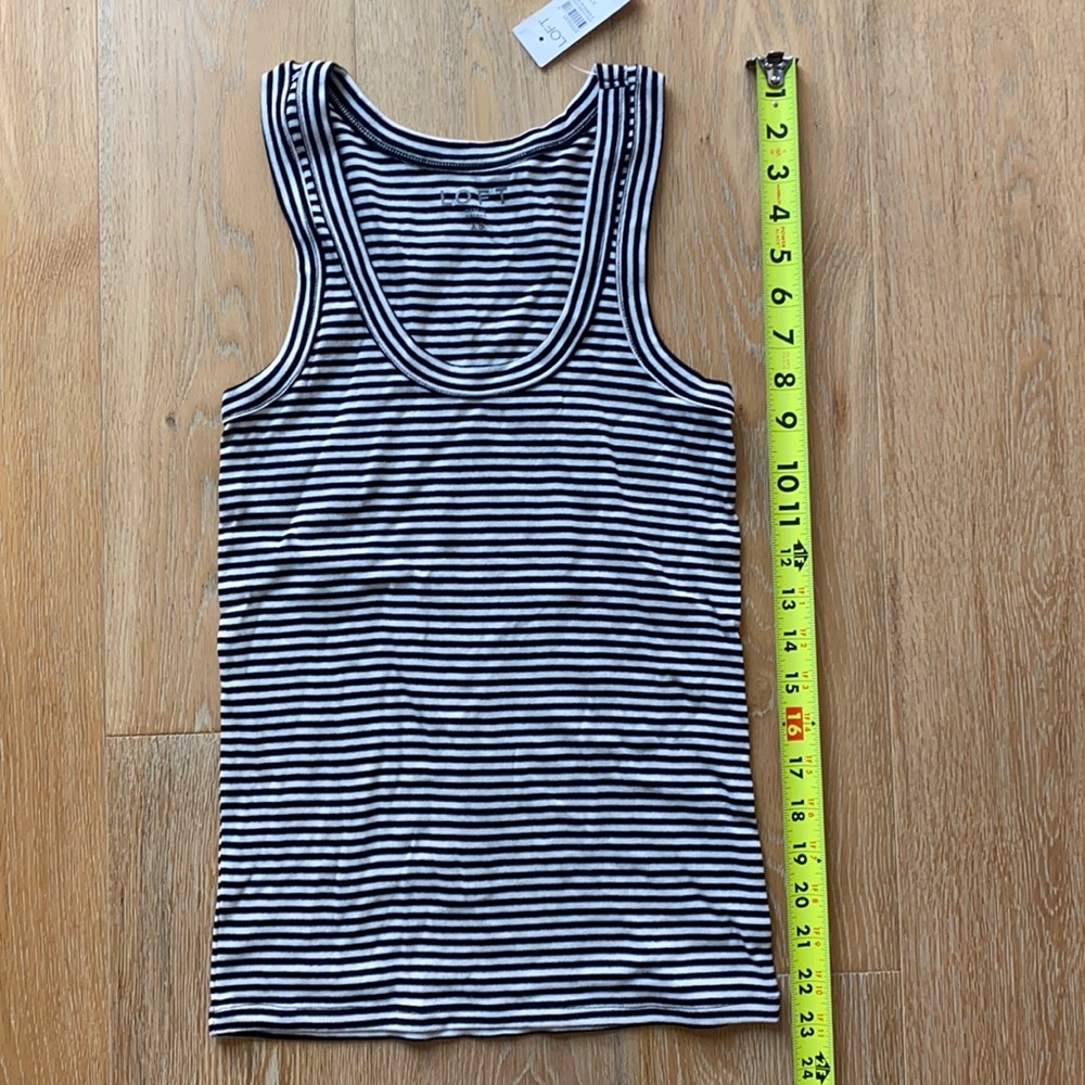 NEW Loft Ann Taylor XS black white stripe tank top